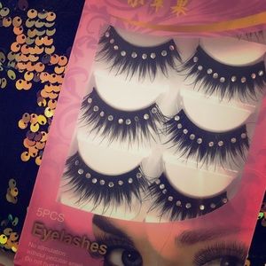 Rhinestone false lashes!